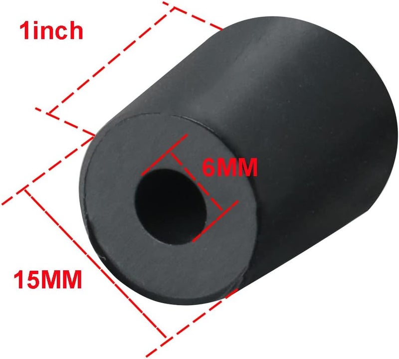 MEETOOT 5pcs Cello Endpin Rubber Pad 6mm Black Rubber Tip for Double Bass - Image 3